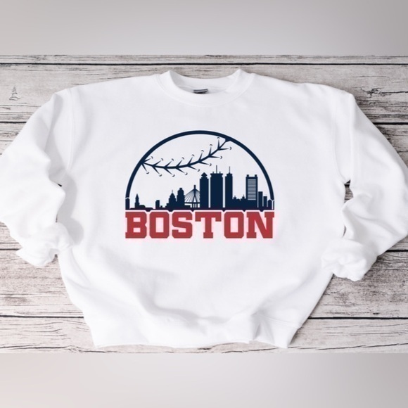 Gildan Tops - Boston Red Sox Skyline Crewneck